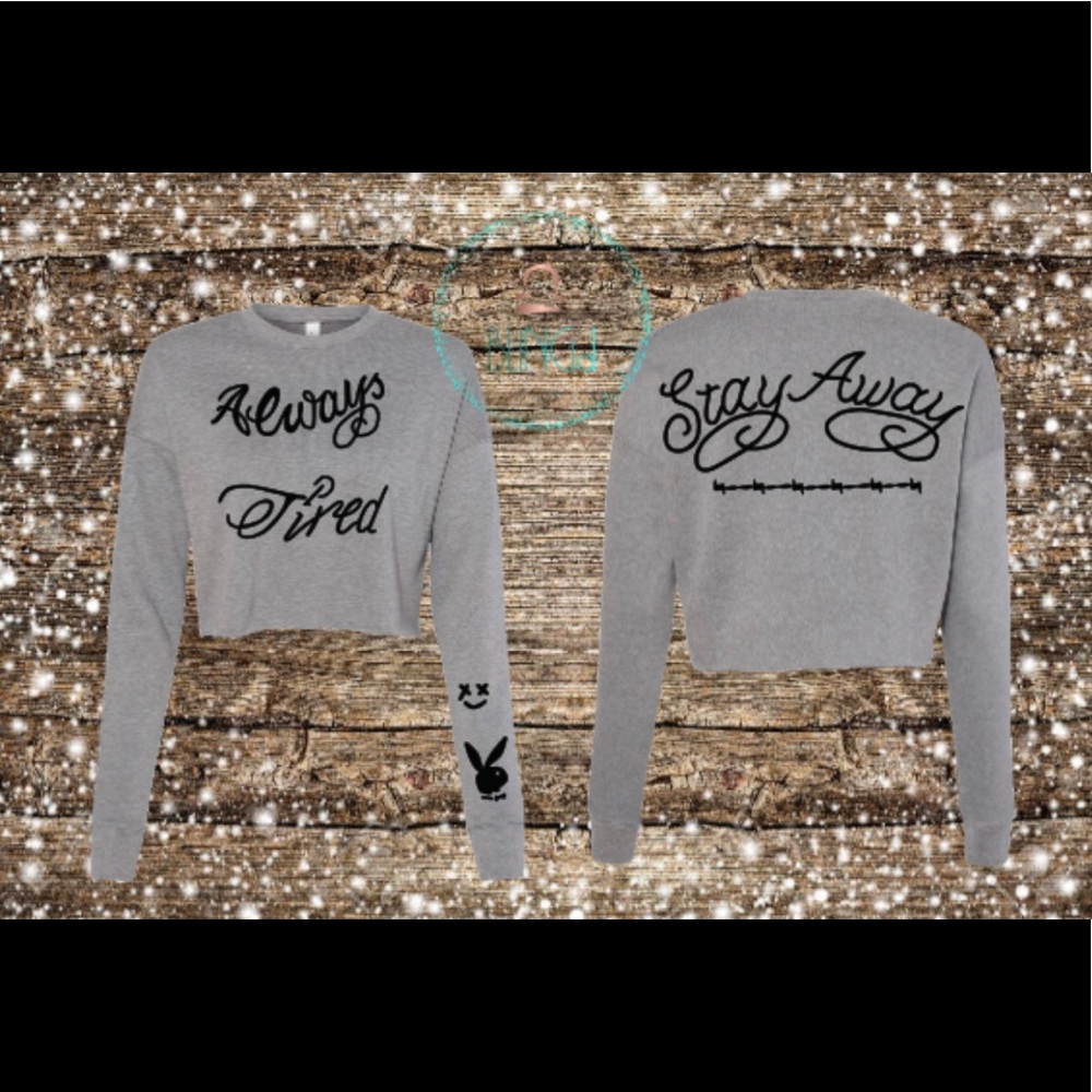 Cropped crew neck Post Malone Tattoo inspired